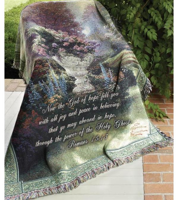 GARDEN OF HOPE- THOMAS KINKADE THROW