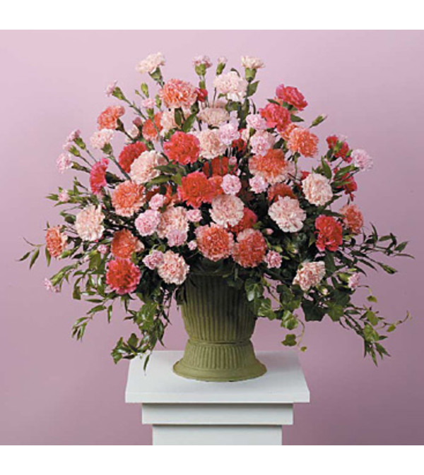 Pink and Peach Carnation Urn SF60-21