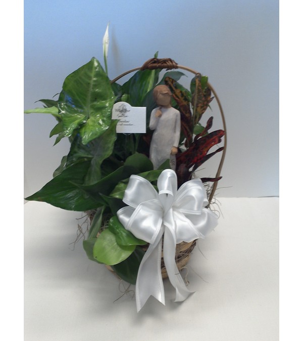 7" PLANTER WITH A WILLOW TREE ANGEL