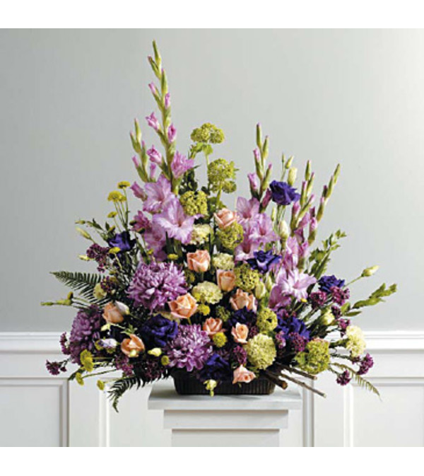 Purple, Peach, Green Traditional Arrangement SF39-21