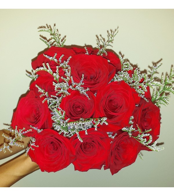 Rustic Red Rose Bridal Bouquet