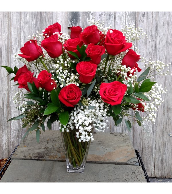2 DOZEN RED ROSES ARRANGED