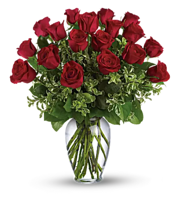 Red roses arranged
