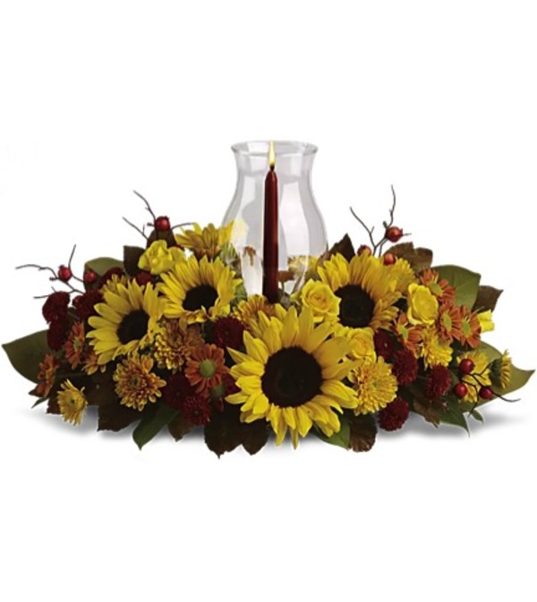 Sunflower Centerpiece with Hurricane Shade