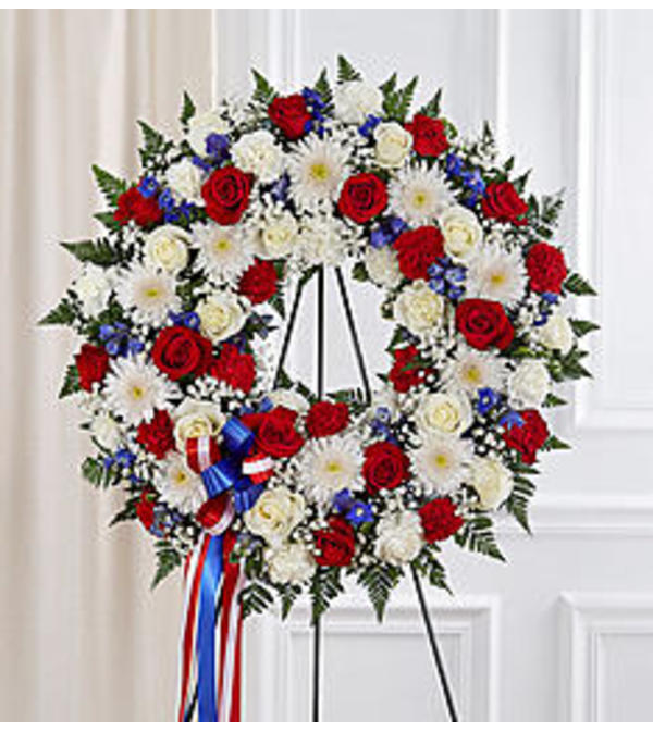 Serene Blessings™ Standing Wreath- Red, White & Blue