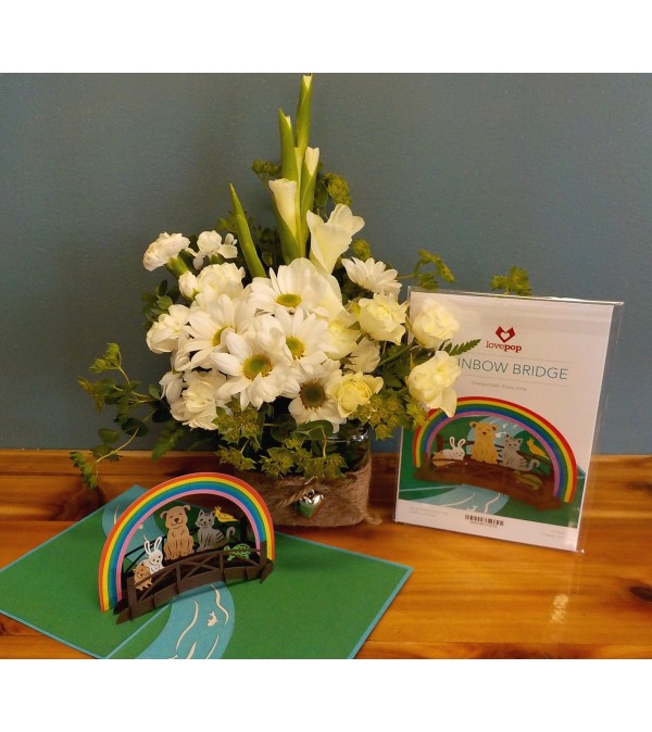 SYMPATHY ANIMAL LovePop Card with Arrangement