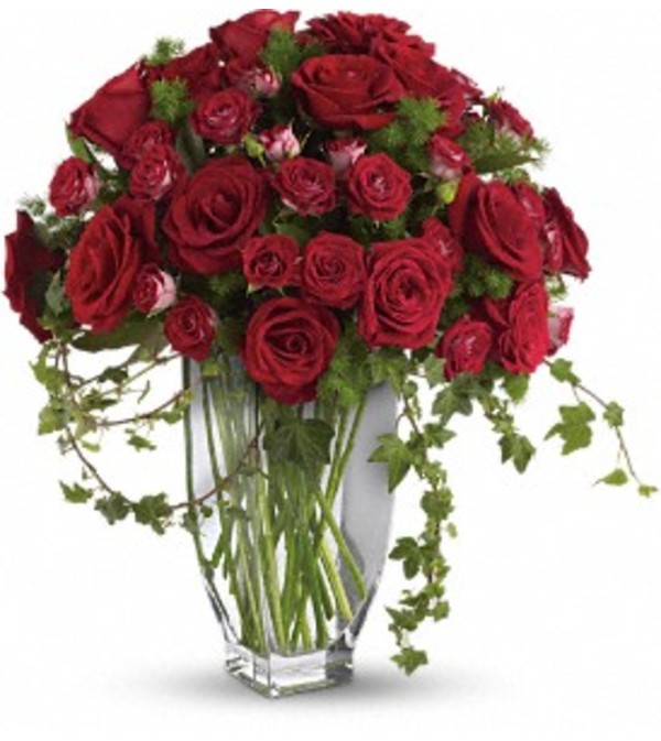 Rose Romanesque Bouquet - Red Roses - by Jennifer's Flowers