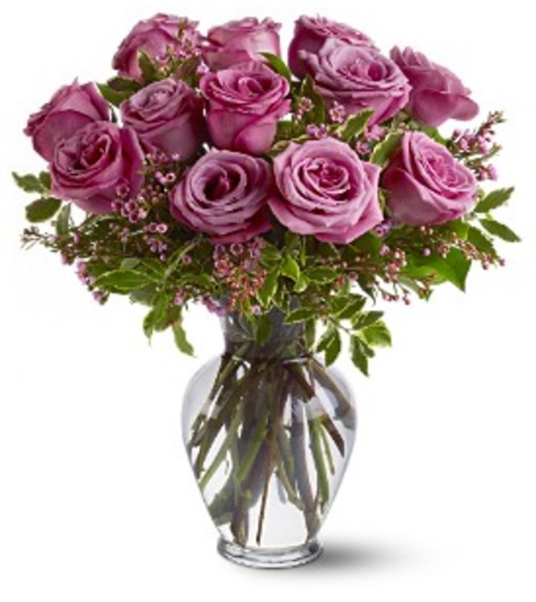 A Dozen Lavender Roses