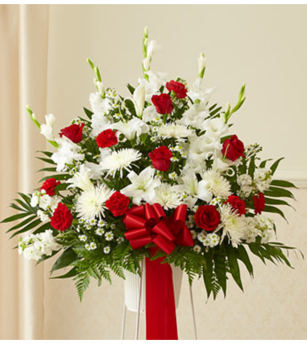 Red and White Standing Basket