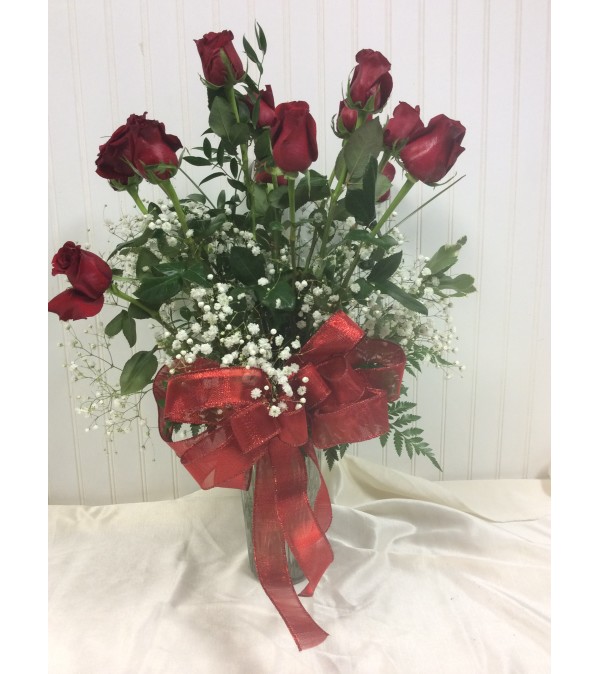 Showey Long stem Red Roses
