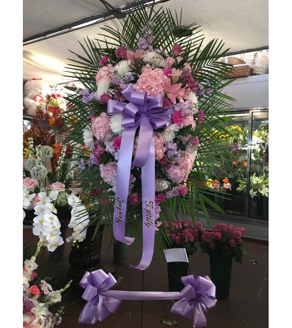 Purple, Pink, White Standing Spray