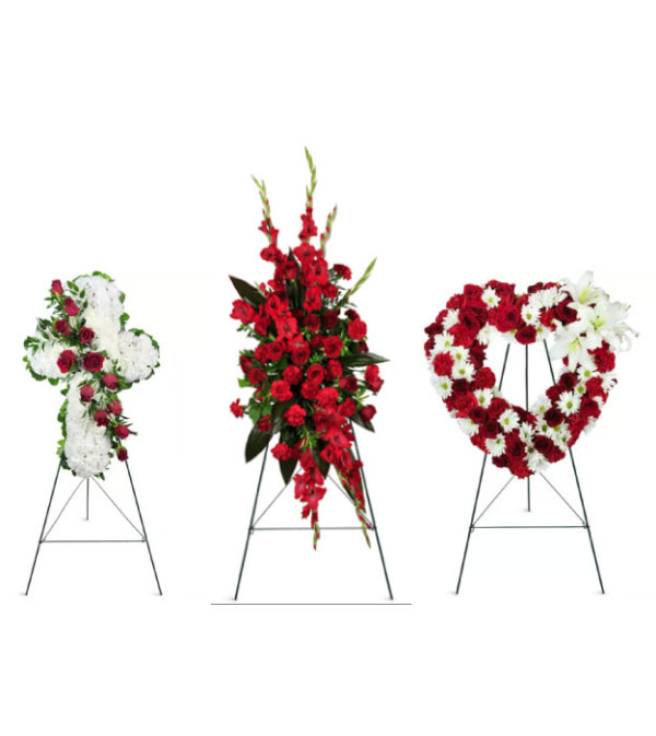 Red and white funeral package