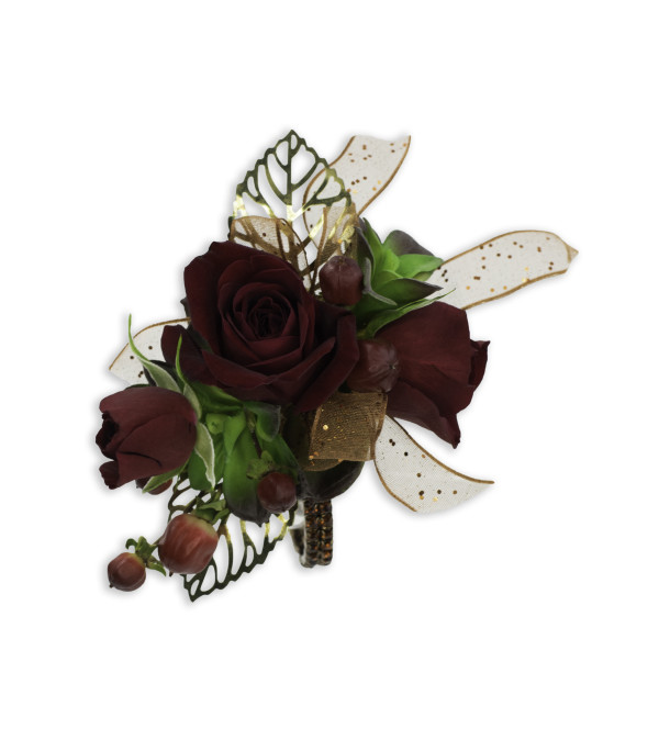 Ruby Metallic Wrist Corsage