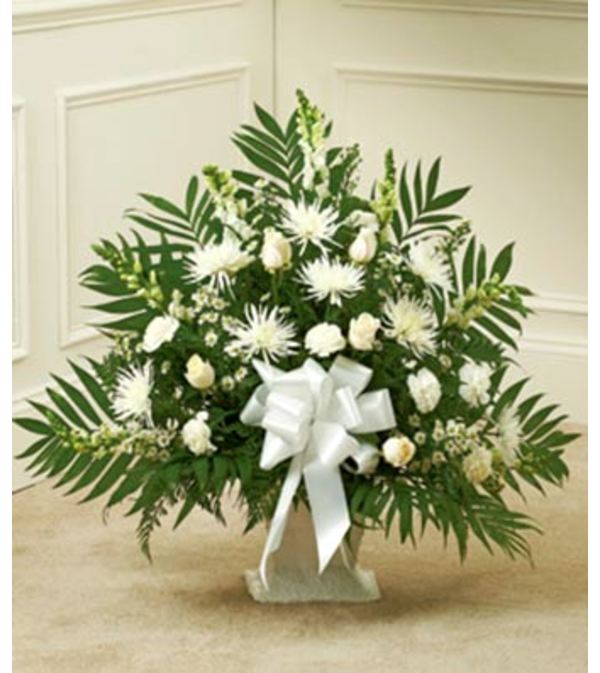 white sympathy floor basket