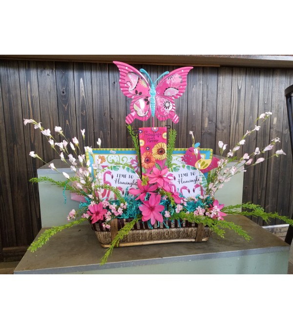 Garden Basket "Flamingle" Friends