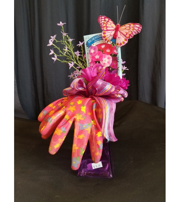 Garden Basket Purple Glove Vase