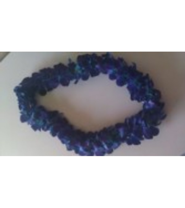 Double blue bombay orchid lei