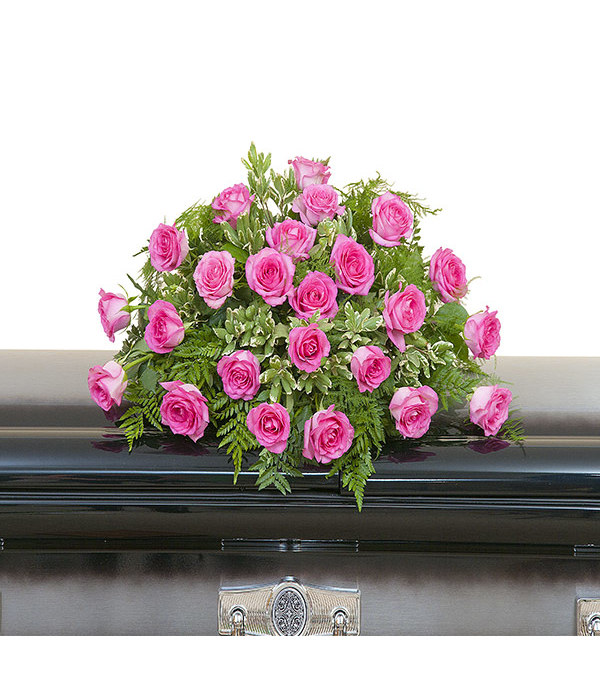 Pink Rose Casket Spray DW