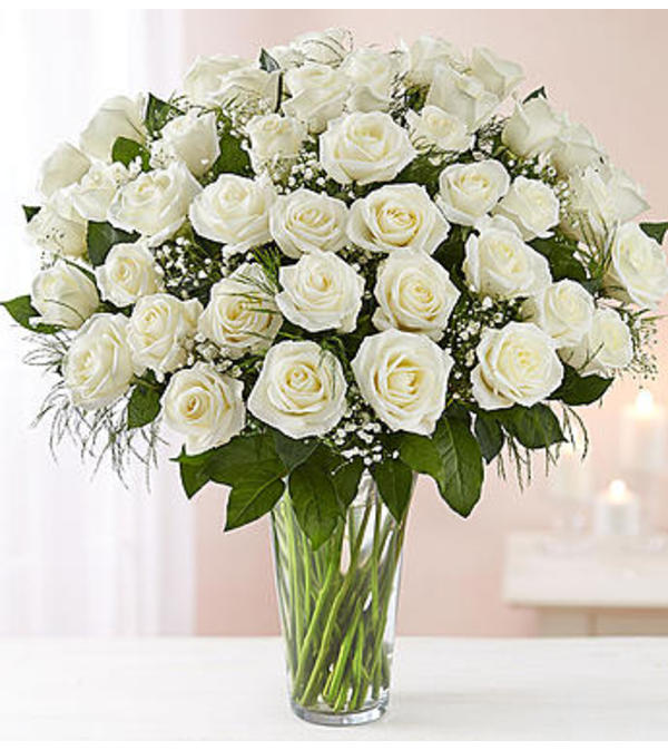White Roses Four Dozen