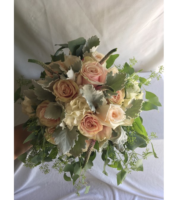 Garden rose bridal bouquet
