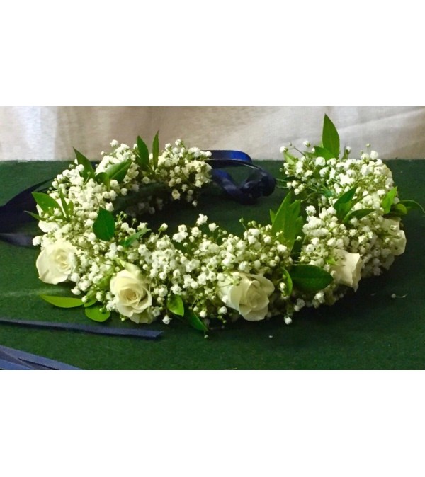 all white head wreath