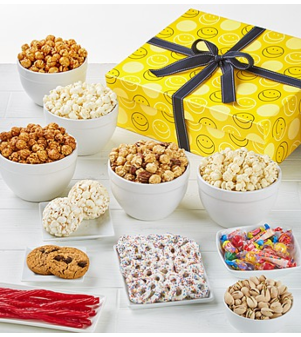 Jumbo Smiley Gift Sampler & Popcorn