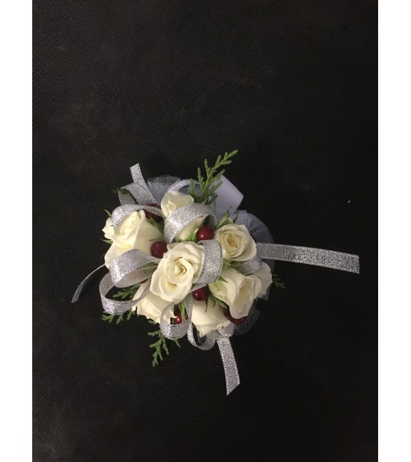 white berry corsage