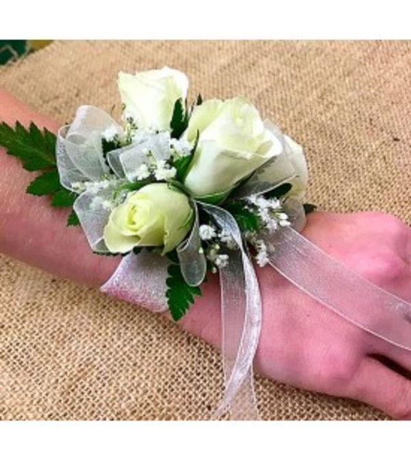 White Spray Rose Standard Wristlet