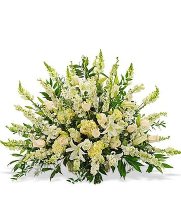Elegant White Funeral Display