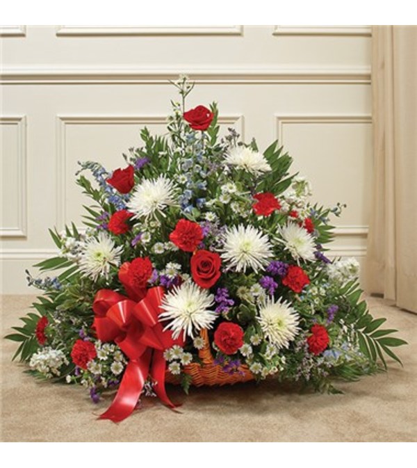 Red, White & Blue Mixed Fireside Basket