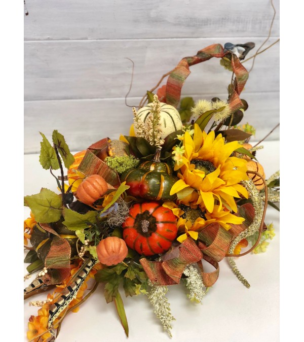 Silk Fall Cornucopia Centerpiece *** LOCAL DELIVEY ONLY***