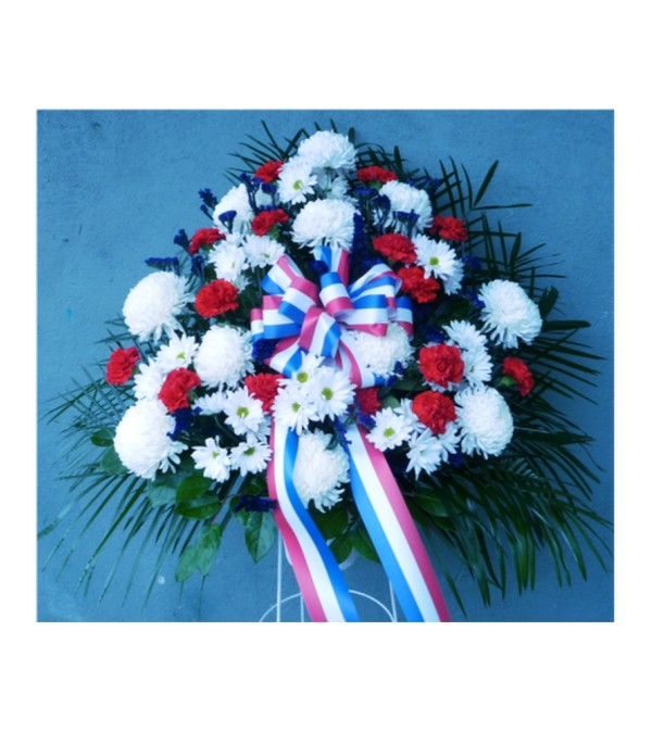 STANDING BASKET- RED, WHITE, AND BLUE