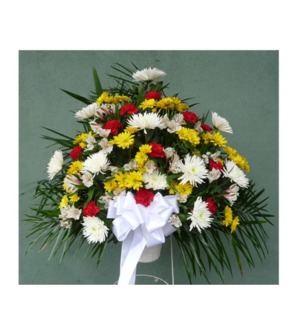 STANDING BASKET- RED, YELLOW, WHITE