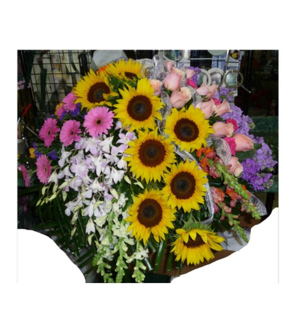 CASKET SPRAY- SUMMER GROUPS OF COLOR