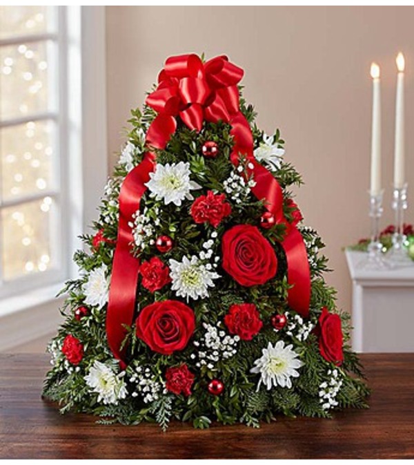 Festive Christmas Flower Tree