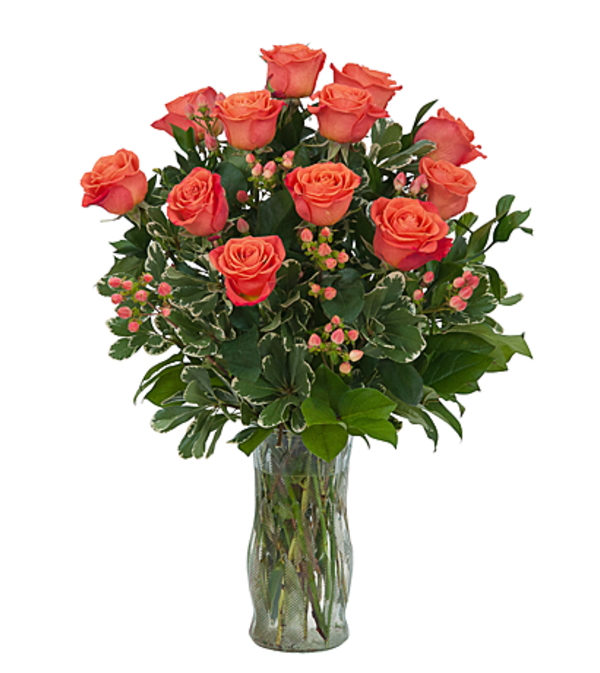 Orange Roses & Berries