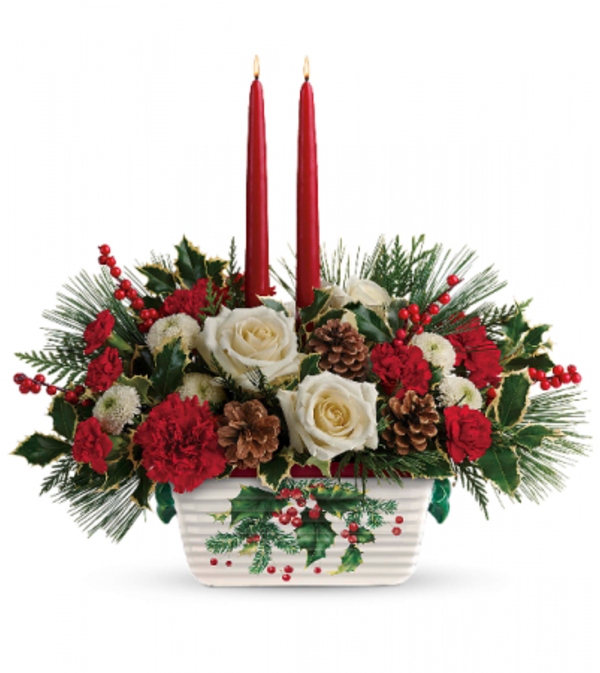 Teleflora's Halls of Holly Centrepiece