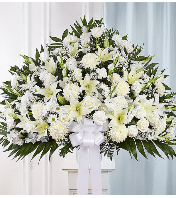 Heartfelt Sympathies Standing Basket-White XL