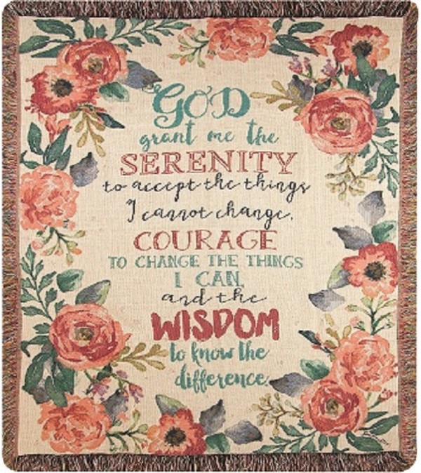 Tapestry Throw - Serenity Prayer Floral