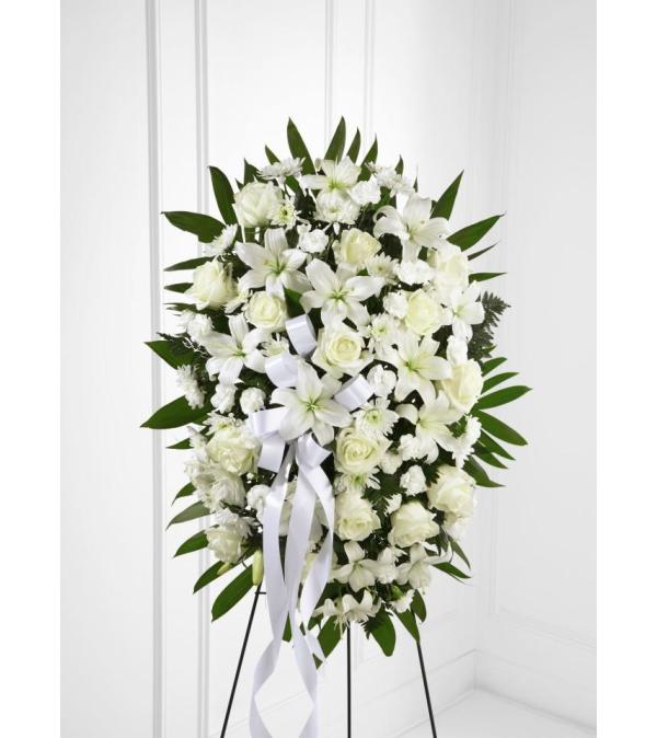 White Standing Funeral Spray