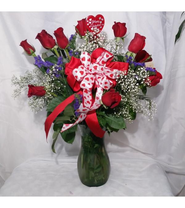 roses vased