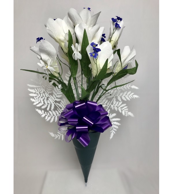 Graveside Silk Bouquet (White)