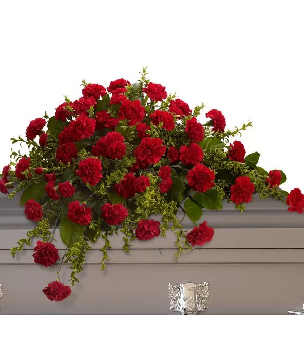 Casket Spray-Red Carnations