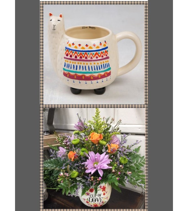 Llama Mug-Folk Art
