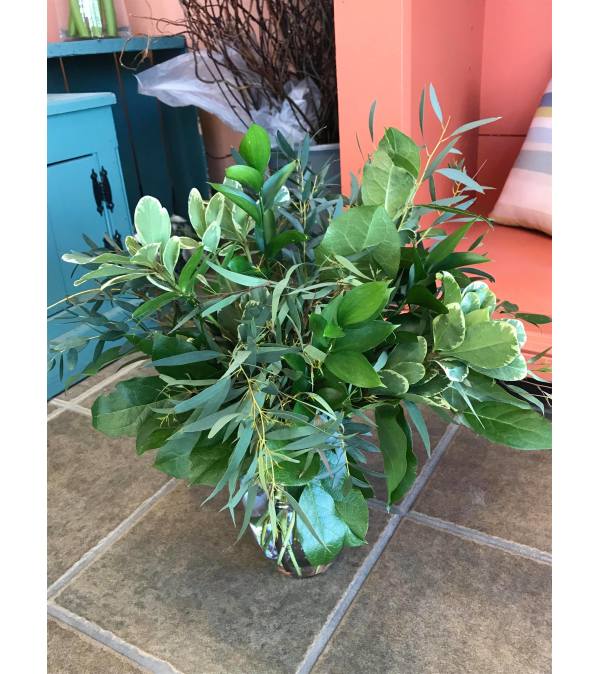 Vase of Assorted Greenery
