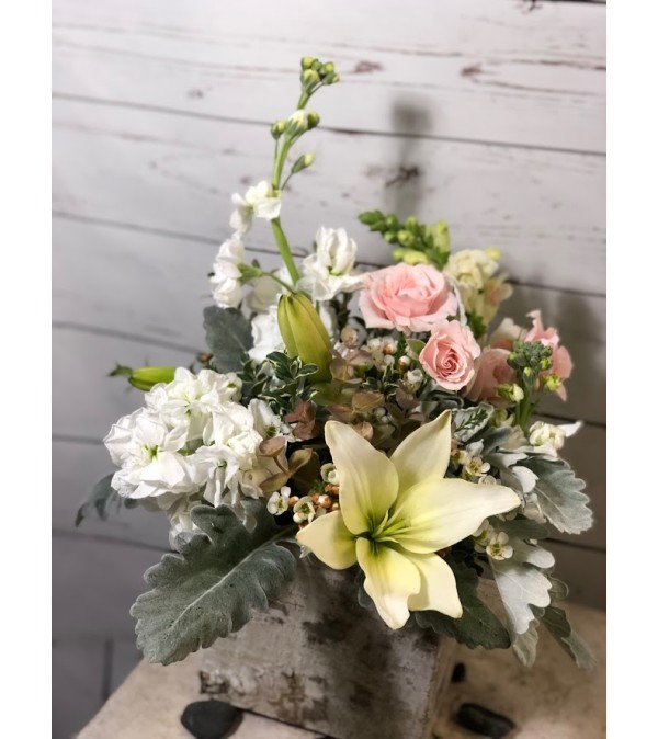Pink and White Birch Box