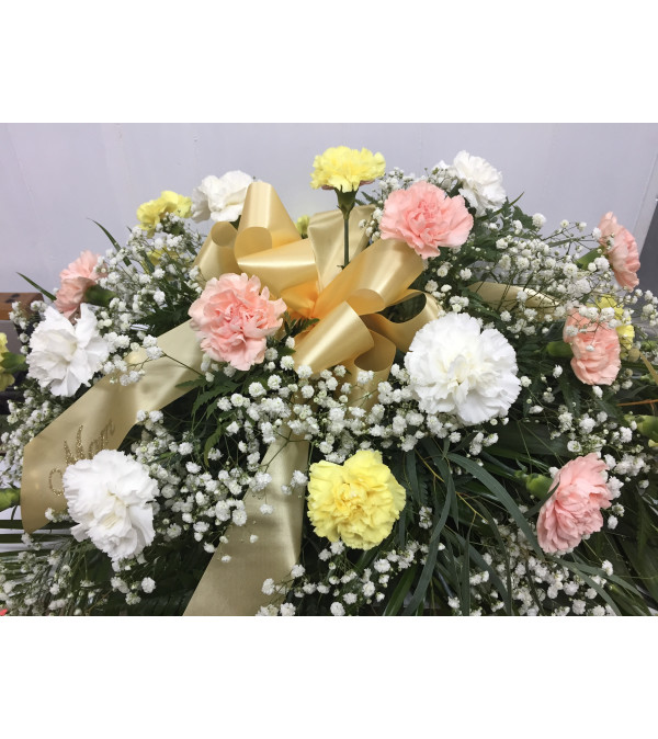 Carnation with Baby's Breath Casket Spray