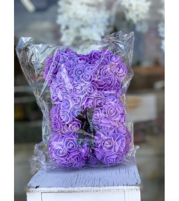 Small Purple Rose Bear
