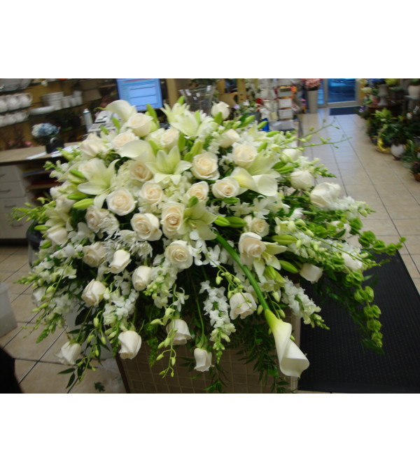 Beautiful white Casket Spray
