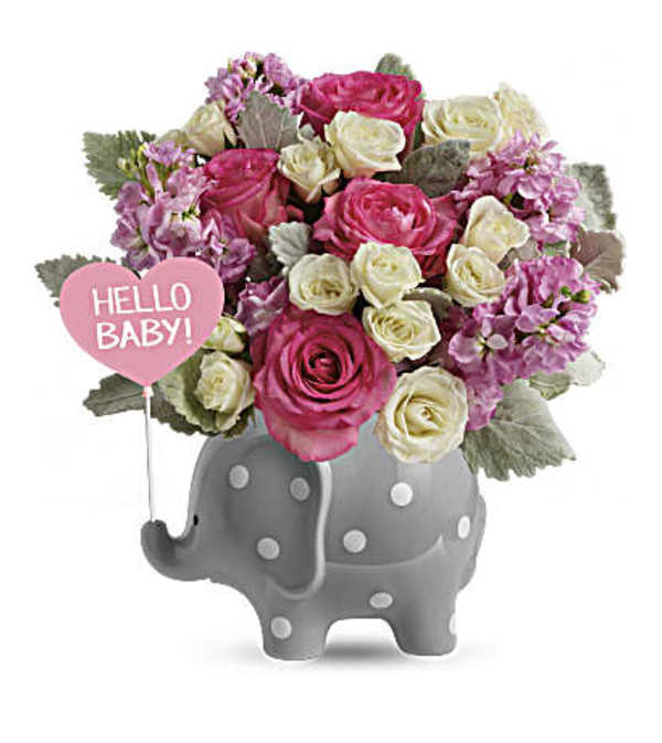 Hello Baby Elephant-Pink